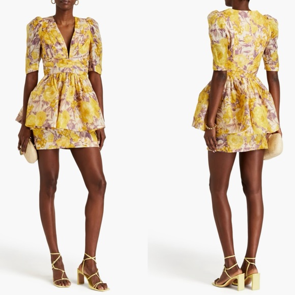 NWT AU2 RUNWAY LOOK Zimmermann HIGH TIDE PEPLUM MINI Dress - Picture 3 of 14